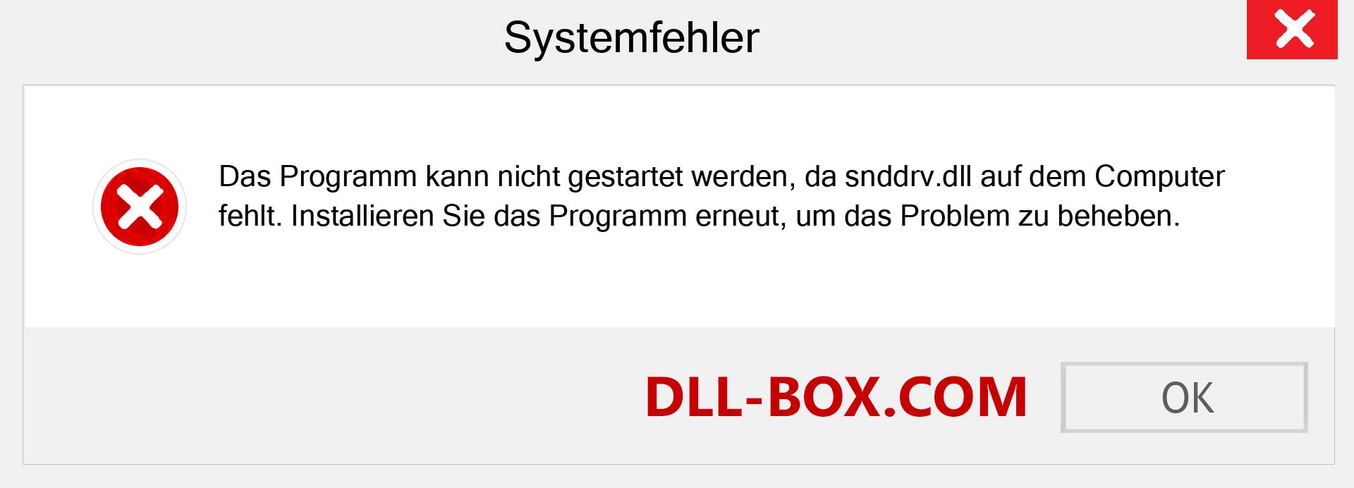 snddrv.dll-Datei fehlt?. Download für Windows 7, 8, 10 - Fix snddrv dll Missing Error unter Windows, Fotos, Bildern